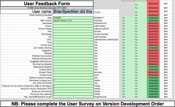 GBE Green Building Calculator User Feedback Form A14 BRM 110620 PNG
