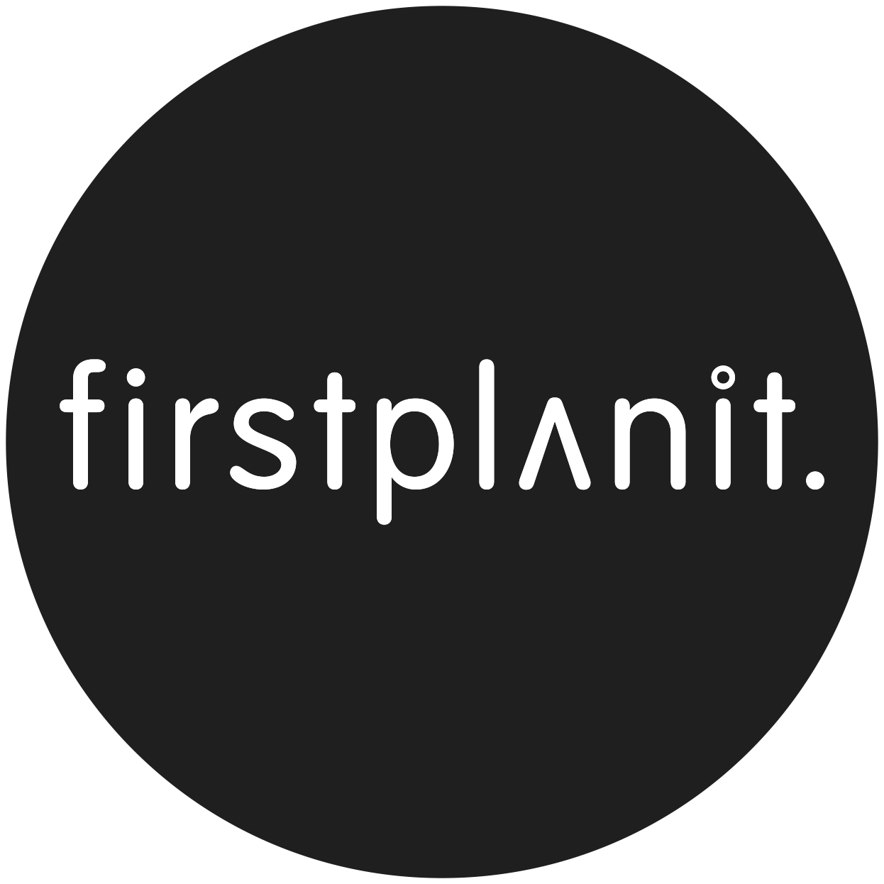 Firstplanit Big Circle Black+White Logo