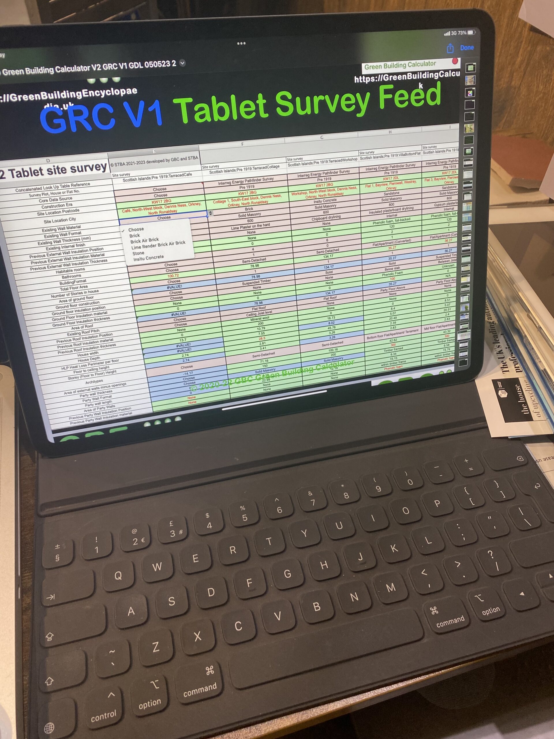 Green Retrofit Calculator GRC V1 Tablet Survey